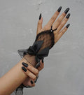 Fingerless Black Lace Gloves