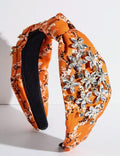 Bohemian Floral Jewelled Knot Headband