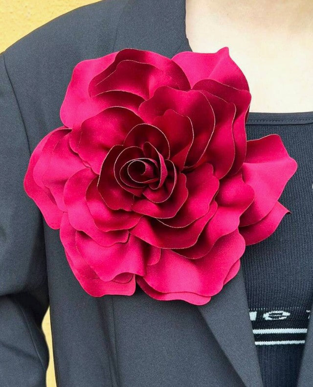 Satin Peony Handmade Brooch