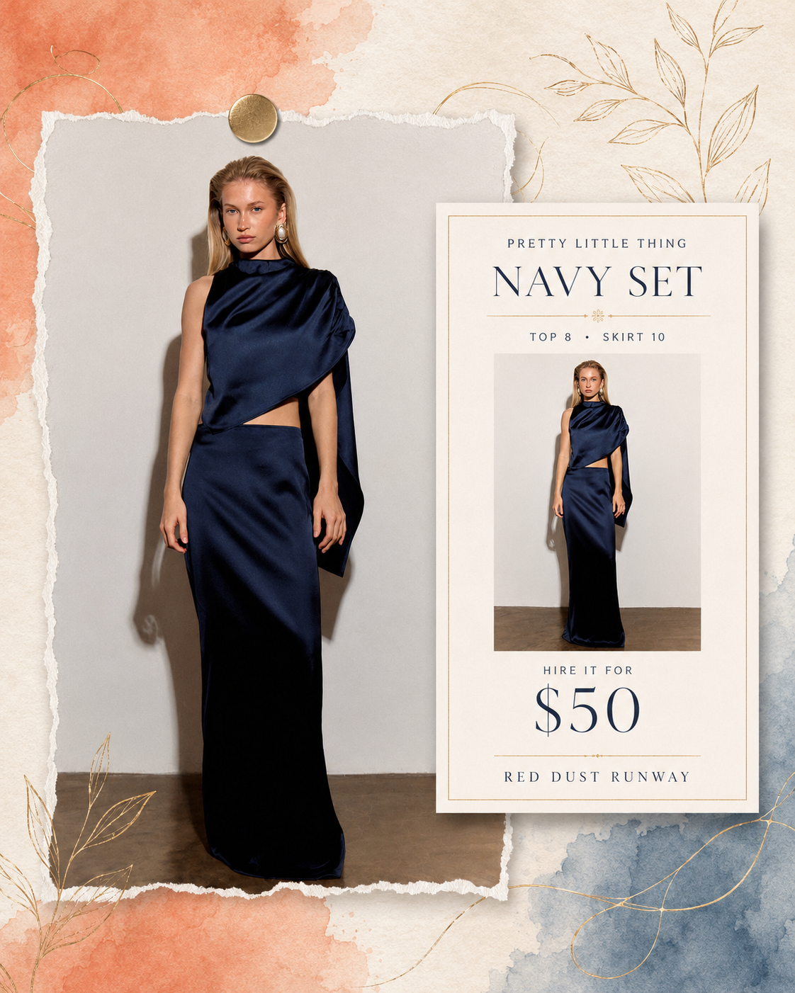 Navy Drape Set