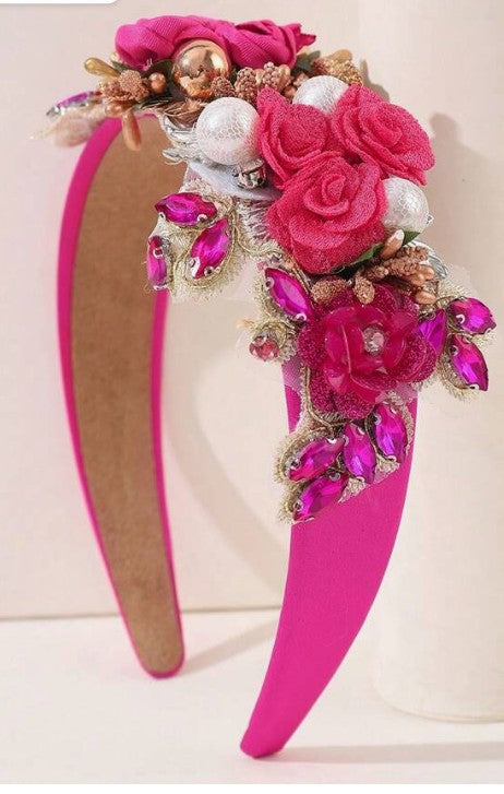 Flower and Rhinestone Headband