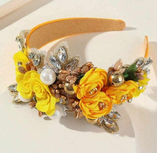 Flower and Rhinestone Headband