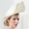 Sculptural Ivory Sinamay Fascinator with Elegant Quills