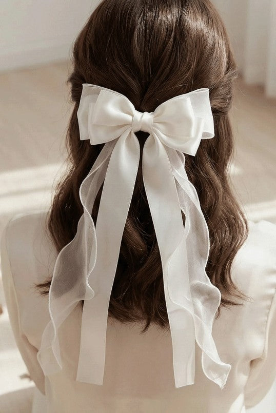 Oversized White Bow