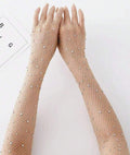 Rhinestone and Mesh Gloves