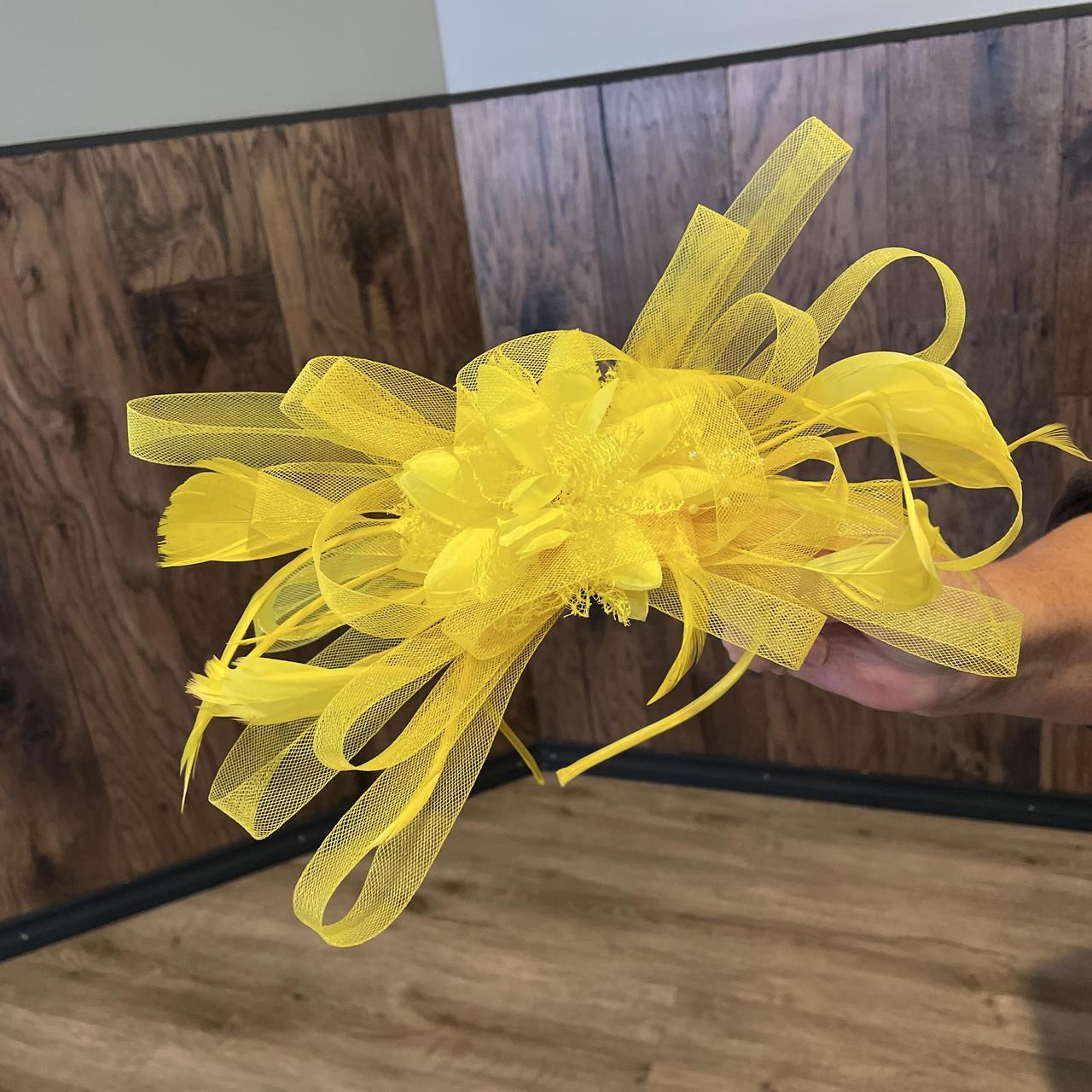 Yellow Feather Fascinator